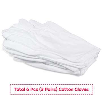 Selizo Cotton Gloves for Men & Women - 3 Pair Set for Eczema, Serving, and Cleaning