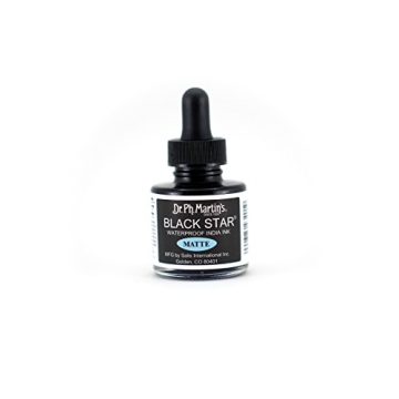 Dr. Ph. Martin's Star India Ink Bottle, 1.0 oz, Matte Black