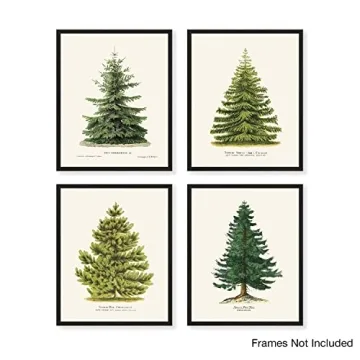Goldie Days 4 Pine Tree Prints for Christmas Decor