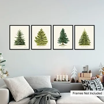Goldie Days 4 Pine Tree Prints for Christmas Decor