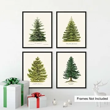 Goldie Days 4 Pine Tree Prints for Christmas Decor