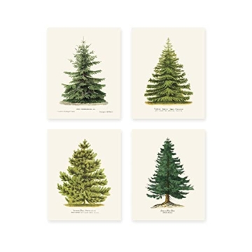 Goldie Days 4 Pine Tree Prints for Christmas Decor