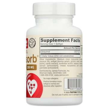 Jarrow Formulas QH-absorb 200 mg - 60 Softgels - High Absorption Co-Q10 - Active Antioxidant Form of Co-Q10 - Supports Mitochondrial Energy Production and Cardiovascular Health - 60 Servings