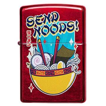 Zippo Noodle Design Candy Apple Red Pocket Lighter