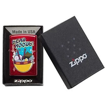 Zippo Noodle Design Candy Apple Red Pocket Lighter