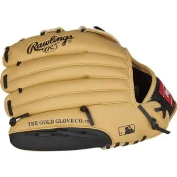 Rawlings | PLAYERS Series T-Ball & Youth Baseball Glove | Right Hand Throw | 11.5" | Camel/Black