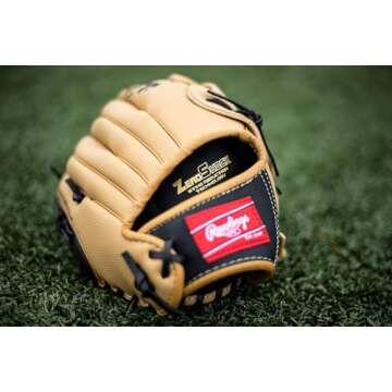 Rawlings | PLAYERS Series T-Ball & Youth Baseball Glove | Right Hand Throw | 11.5" | Camel/Black