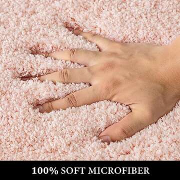 MIULEE Pink Bathroom Rugs Sets 2 Piece - Absorbent Bath Mats Set Made of Thick Fluffy Microsiber for...