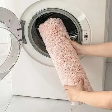 MIULEE Pink Bathroom Rugs Sets 2 Piece - Absorbent Bath Mats Set Made of Thick Fluffy Microsiber for Bathroom Floor, Tub or Entryway, Non Slip Rubber Backside, Machine Washable - Blush, 16''x24''