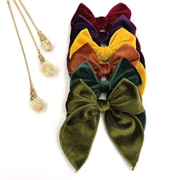 Velvet Fable Bow Hair Clips Baby Girls Women Large Velvet Cheer Hair Bows Barrettes Accessories for Toddler Kids Teen Girls