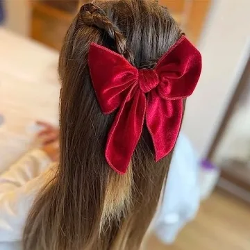 Velvet Fable Bow Hair Clips Baby Girls Women Large Velvet Cheer Hair Bows Barrettes Accessories for Toddler Kids Teen Girls