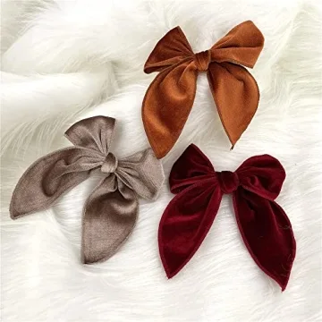 Velvet Fable Bow Hair Clips Baby Girls Women Large Velvet Cheer Hair Bows Barrettes Accessories for Toddler Kids Teen Girls