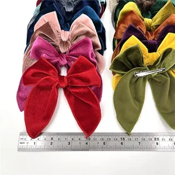 Velvet Fable Bow Hair Clips Baby Girls Women Large Velvet Cheer Hair Bows Barrettes Accessories for Toddler Kids Teen Girls