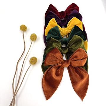 Velvet Fable Bow Hair Clips Baby Girls Women Large Velvet Cheer Hair Bows Barrettes Accessories for Toddler Kids Teen Girls