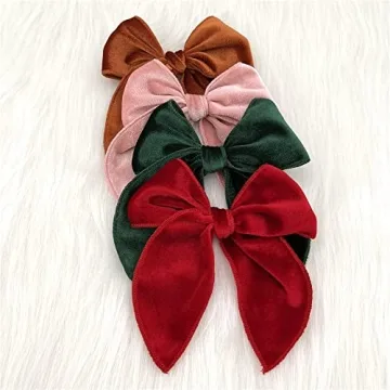 Velvet Fable Bow Hair Clips Baby Girls Women Large Velvet Cheer Hair Bows Barrettes Accessories for Toddler Kids Teen Girls