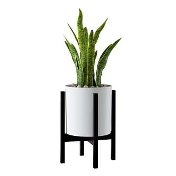 FaithLand Mid Century Plant Stand Indoor Outdoor (EXCLUDING 10" Plant Pot), Metal Planter Stand, Pot...
