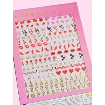 Deco Beauty Sugar & Spice Nail Stickers - Lightweight & Easy-to-Apply Nail Art with Cute & Trendy De...