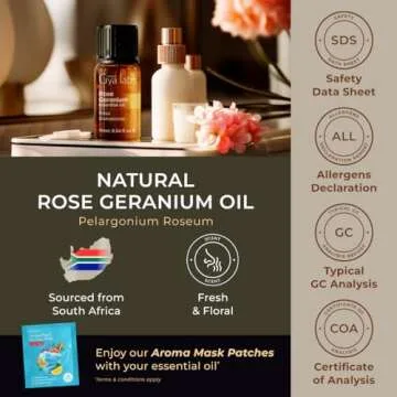 Gya Labs Rose Geranium Essential Oil - 100% Pure Floral Scent