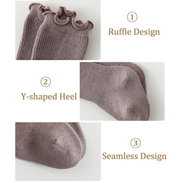 Stylish Baby Girls Socks with Charming Ruffles 5 Pairs