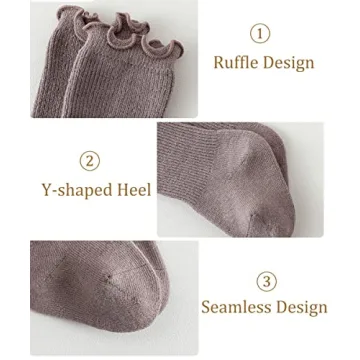 Stylish Baby Girls Socks with Charming Ruffles 5 Pairs