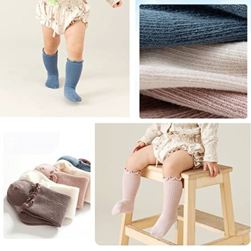 Stylish Baby Girls Socks with Charming Ruffles 5 Pairs