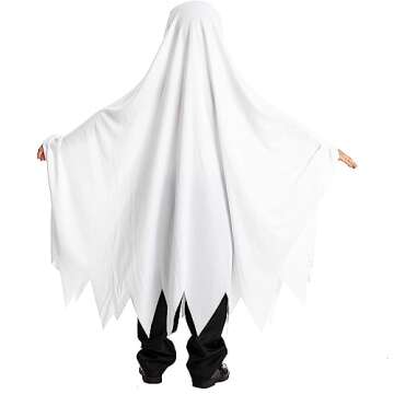 Spooktacular Creations Ghost Costume for Kids with Pumpkin Basket, Scary Halloween Costume for Boys, Toddler Ghost Costume for Halloween (5-7 yr)