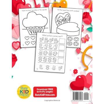 Valentine's Day Cut and Paste Workbook for Preschool: Activity Book for Kids Scissor Skills Cutting ...