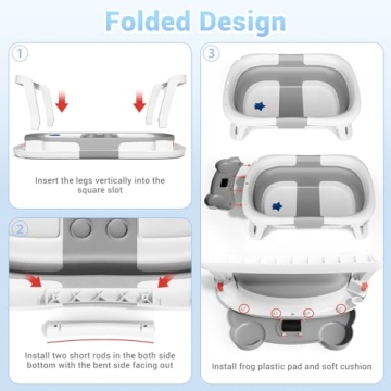 BUNWAG Collapsible Baby Bathtub for Infants 0-24 Months