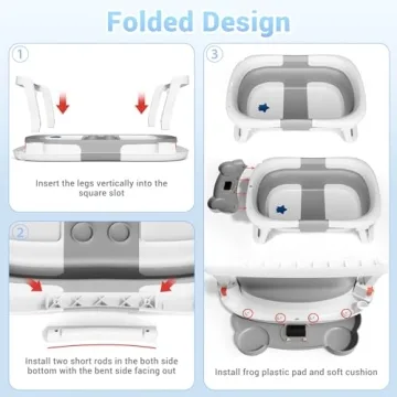 BUNWAG Collapsible Baby Bathtub for Infants 0-24 Months