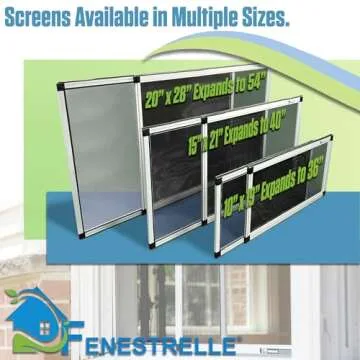 Fenestrelle Expandable Window Screen, 2 Way Adjustable Window Screen, Horizontal (15" H x 12"-40" W) or Convert to Vertical (21" H x 15"- 28" W), Pack of 2