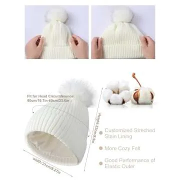 Satin Lined Beanie & Touchscreen Gloves Set for Winter