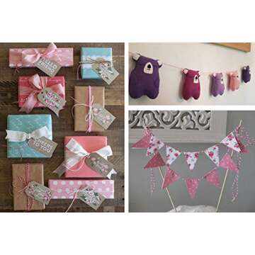 Leecogo Bakers Twine String Pink and White Cotton Twine 656 Feet for Gift Wrapping DIY Crafts Home Decoration Cooking