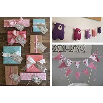 Leecogo Bakers Twine String Pink and White Cotton Twine 656 Feet for Gift Wrapping DIY Crafts Home Decoration Cooking