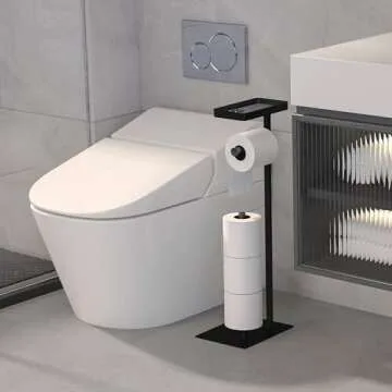 FUNPALA Stand-Free Toilet Paper Holder with Storage Design