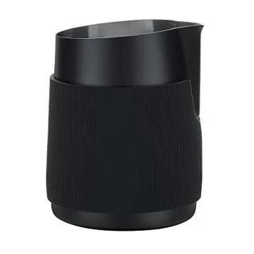 Normcore Handleless Milk Pitcher - Espresso Steaming Pitcher with Round Spout - 18/8 Stainless Steel Milk Frothing Jug, Black Non-Stick - Coffee Latte Frothing Pitcher - 20.3 oz (600 ml)