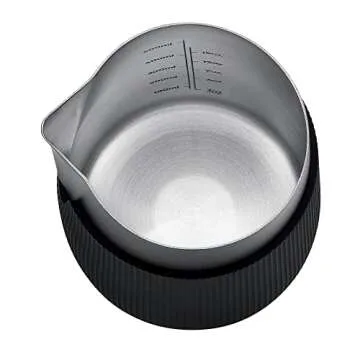 Normcore Handleless Milk Pitcher - Espresso Steaming Pitcher with Round Spout - 18/8 Stainless Steel Milk Frothing Jug, Black Non-Stick - Coffee Latte Frothing Pitcher - 20.3 oz (600 ml)