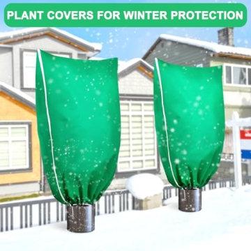 DQS 2 Pack Plant Covers Freeze Protection, 47.2" x70.8" Winter Frost Protection Blankets Frost Cloth,Suitable for Outdoor Winter Frost, Cold Weather, shrubs, Trees, Jackets, and coverings
