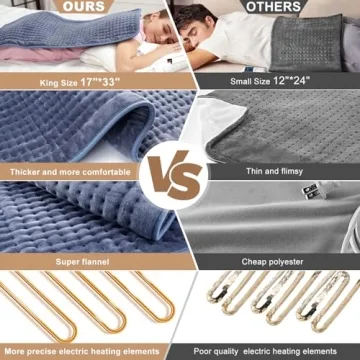 Extra Large Heating Pad for Back Pain Relief - 6 Temp Settings