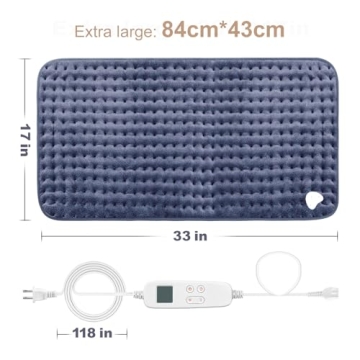 Extra Large Heating Pad for Back Pain Relief - 6 Temp Settings