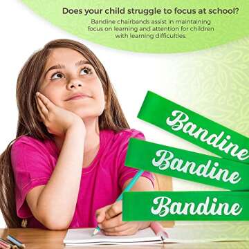 15Pack-Chair Bands For Kids with Fidgety Feet -Natural & Resilient Latex Bands -Easy To Install Bands for Quiet Energy Release -Bandine Bands Provide Flexible Sensory Seating for Classroom & Home