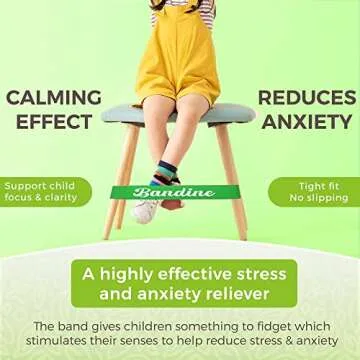 15Pack-Chair Bands For Kids with Fidgety Feet -Natural & Resilient Latex Bands -Easy To Install Bands for Quiet Energy Release -Bandine Bands Provide Flexible Sensory Seating for Classroom & Home