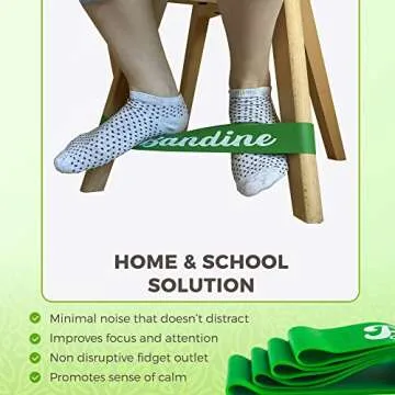 15Pack-Chair Bands For Kids with Fidgety Feet -Natural & Resilient Latex Bands -Easy To Install Bands for Quiet Energy Release -Bandine Bands Provide Flexible Sensory Seating for Classroom & Home
