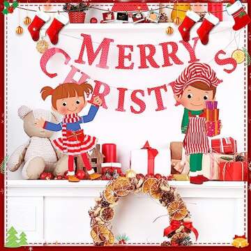 Jenaai 12 Pieces Christmas Accessories Set Clothes Mini Outfit Include Skirt Fluffy Vest Bathrobe Swing Sleeping Bag Scarf Apron Hats Socks(Simple Style)