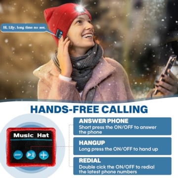 Bosttor Bluetooth Beanie Hat with Light and Headphones
