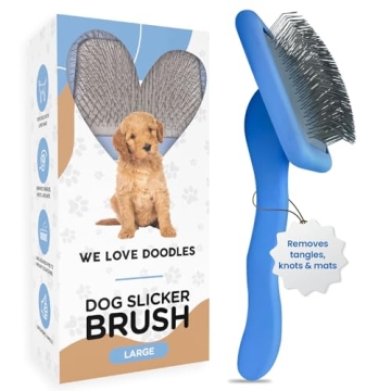 We Love Doodles Dog Slicker Brush for Grooming Pet Hair - Best Brushes For Poodle & Golden Doodle - ...