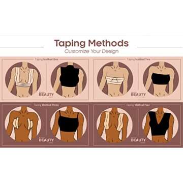 Spidertech Beauty Tape for Body Support and Sculpting Tape - Boob Tape, Lift Tape, Flatten, Push up Tape. Hypoallergenic, Water Resistant, Sweat Proof, Latex Free Tape (2" Roll - Fair)