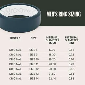 Groove Life Edge Anchor/White Silicone Ring - Breathable Rubber Wedding Rings for Men, Lifetime Coverage, Unique Design, Comfort Fit Ring - Size 10
