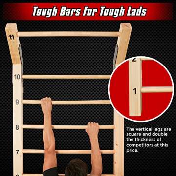 Swedish Ladder Wood Stall Bar - Gym & Therapy Equipment