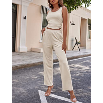 Chic 3-Piece Knit Lounge Set in Cream for Women