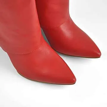 Richealnana Stylish Vegan Wedge High Heel Boots